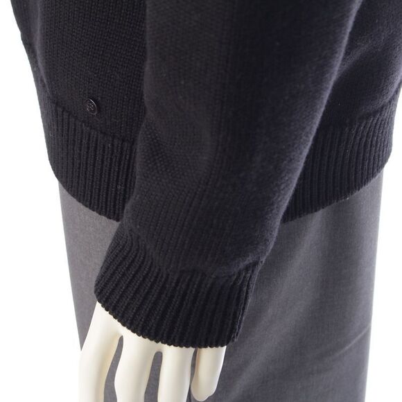 Fendi 22 Wool FF Logo Boa Knit Sweater Top 12cpf-22-2672 Black 50 - Picture 7 of 10